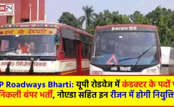 UP Roadways Bharti: यूपी रोडवेज में कंडक्टर के पदों पर निकली बंपर भर्ती, नोएडा सहित इन रीजन में होगी नियुक्ति