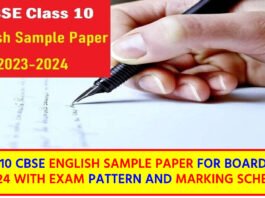 CBSE Class 10 English Sample Paper