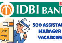 Manager Opportunity at IDBI Bank