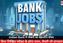 Great Opportunity For a Job in Indian Bank