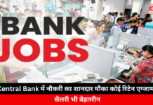 Opportunity To Get a Job In Central Bank: Central Bank में नौकरी का शानदार मौका कोई रिटेन एग्जाम नहीं, सैलरी भी बेहतरीन Opportunity To Get a Job In Central Bank