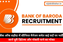 Bank of Baroda Hiring for Various Posts
