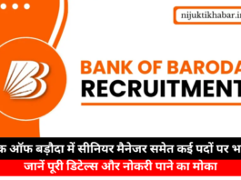 Bank of Baroda Hiring for Various Posts