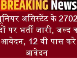 Apply now for UP Junior Assistant Recruitment