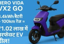 Hero Vida VX2 Go: 3.4kWh बैटरी + 100km रेंज = ₹1.02 लाख में परफेक्ट EV डील!