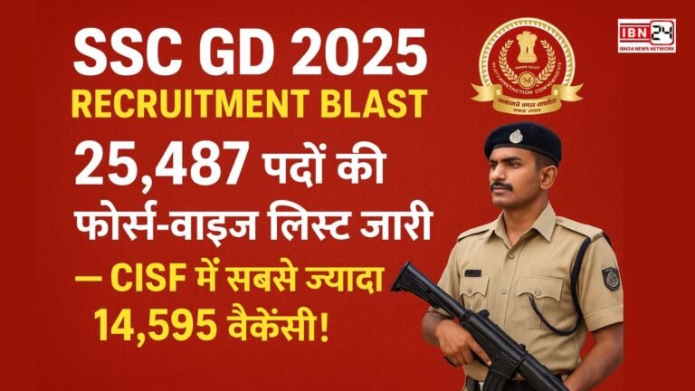 SSC GD 2025 Recruitment Blast: 25,487 पदों की फोर्स-वाइज लिस्ट जारी — CISF में सबसे ज्यादा 14,595 वैकेंसी!