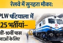 रेलवे में सुनहरा मौका: PLW पटियाला में 225 भर्तियाँ—8वीं–10वीं पास युवाओं के लिए बड़ा अवसर!