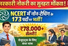 सरकारी नौकरी का सुनहरा मौका! NCERT में नॉन-टीचिंग के 173 पदों पर भर्ती, ₹78,000+ सैलरी—ग्रेजुएट्स के लिए बंपर चांस