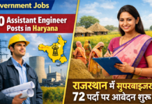 Government Jobs: 50 Assistant Engineer Posts in Haryana, राजस्थान में सुपरवाइजर के 72 पदों पर आवेदन शुरू