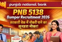 Punjab National Bank 5138 Bumper Recruitment 2026