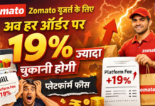 Shock for Zomato users: अब हर ऑर्डर पर 19% ज्यादा चुकानी होगी प्लेटफॉर्म फीस Shock for Zomato users