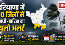 Yellow Alert in Haryana : हरियाणा में 10 जिलों में आंधी-बारिश का यलो अलर्ट, 60 KMPH की रफ्तार से चलेंगी हवाएं, मानसून की एंट्री होगी लेट, जानिए आपके शहर के मौसम का हाल ? Yellow Alert in Haryana