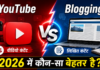 YouTube vs Blogging, YouTube, Blogging, Content Creation, Digital Marketing, SEO, Video Marketing, Blog Writing, Website, Online Business, Affiliate Marketing, Google Search, Organic Traffic, YouTube Channel, Content Marketing