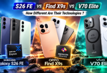 S26 FE vs Find X9s vs V70 Elite