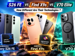 S26 FE vs Find X9s vs V70 Elite